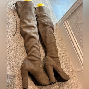 Steve Madden Brown Suede Over-the-Knee Heeled Boots